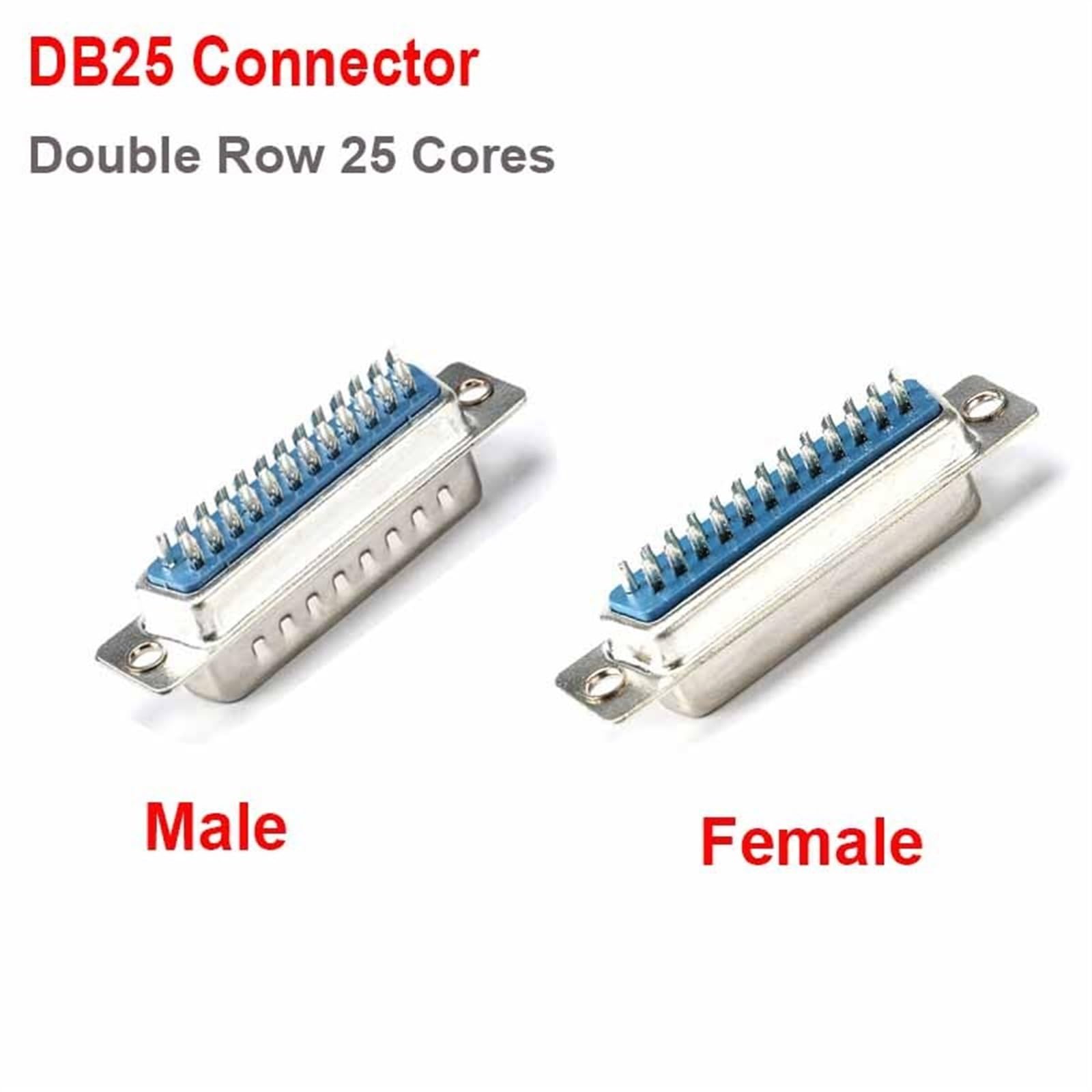 10pcs DB25 Connector Male/Female Socket 2 Rows 25 Pin Core Socket Adapter Double Row 25 Core DP25 Welding Type(Female)