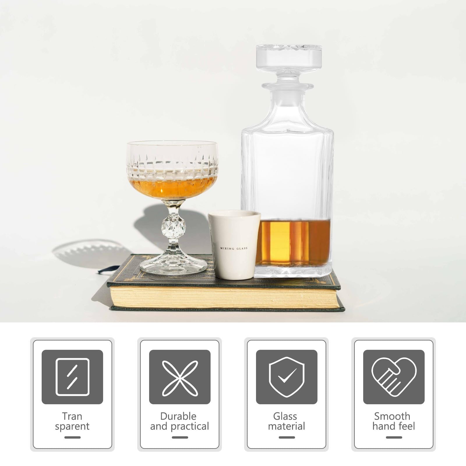 Bottiglia Vetro per Liquori, Decanter Decorativo per Port e Vodka