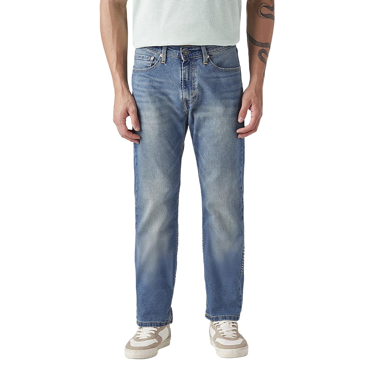 levi's Men's 505 Blue Straight fit mid Rise Jeans-picture-19