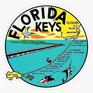 FLORIDA KEYS VINTAGE STICKER AND Sticker Bumper Sticker Vinyl Decal 5"