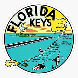 FLORIDA KEYS VINTAGE STICKER AND Sticker Bumper Sticker Vinyl Decal 5"