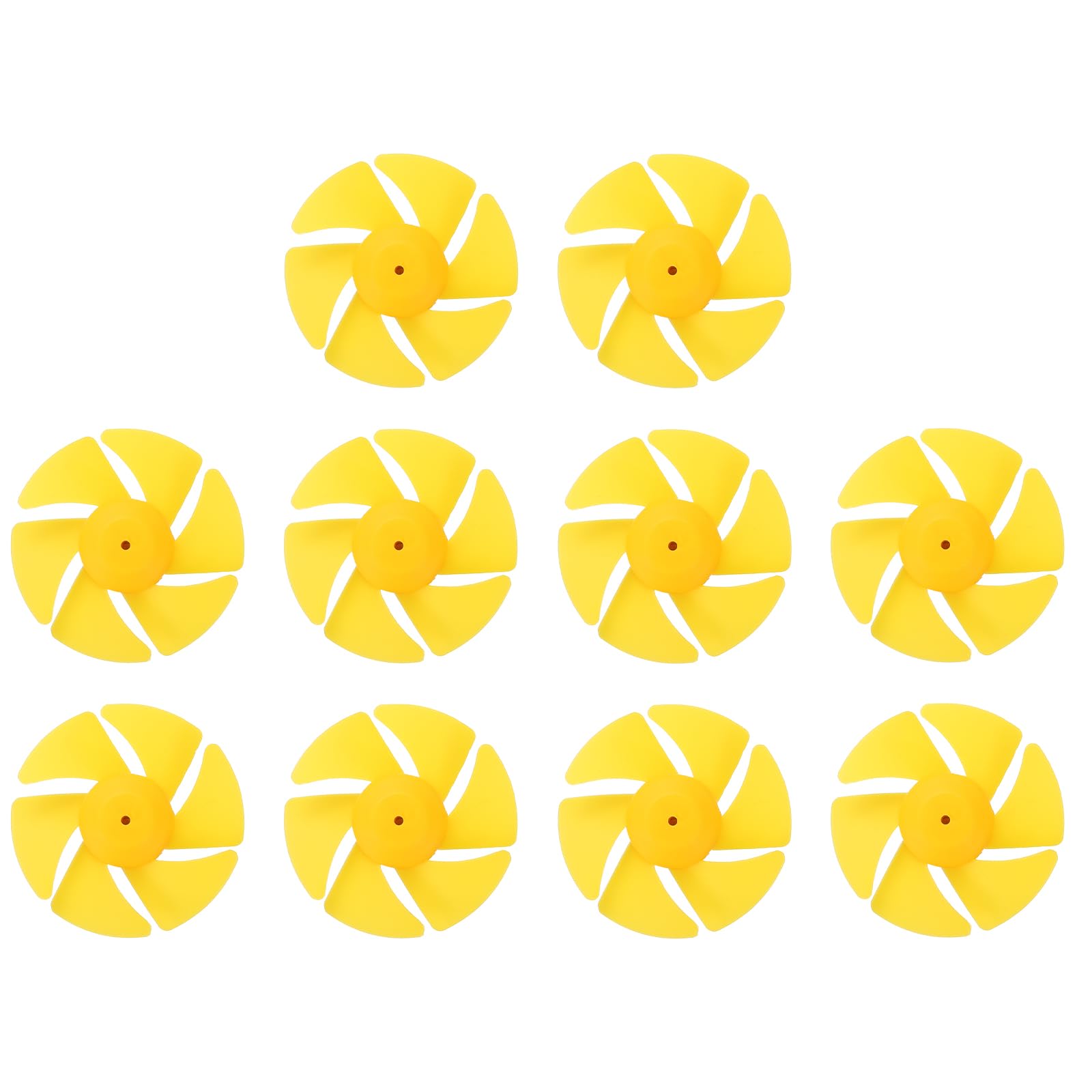 sourcing map 10Pcs RC Boat Propeller, 6 Blades Propellers 2mm Hole Dia 50mm OD CW Clockwise Rotating Drill Propeller for RC Boat, DIY Ship Model, Yellow