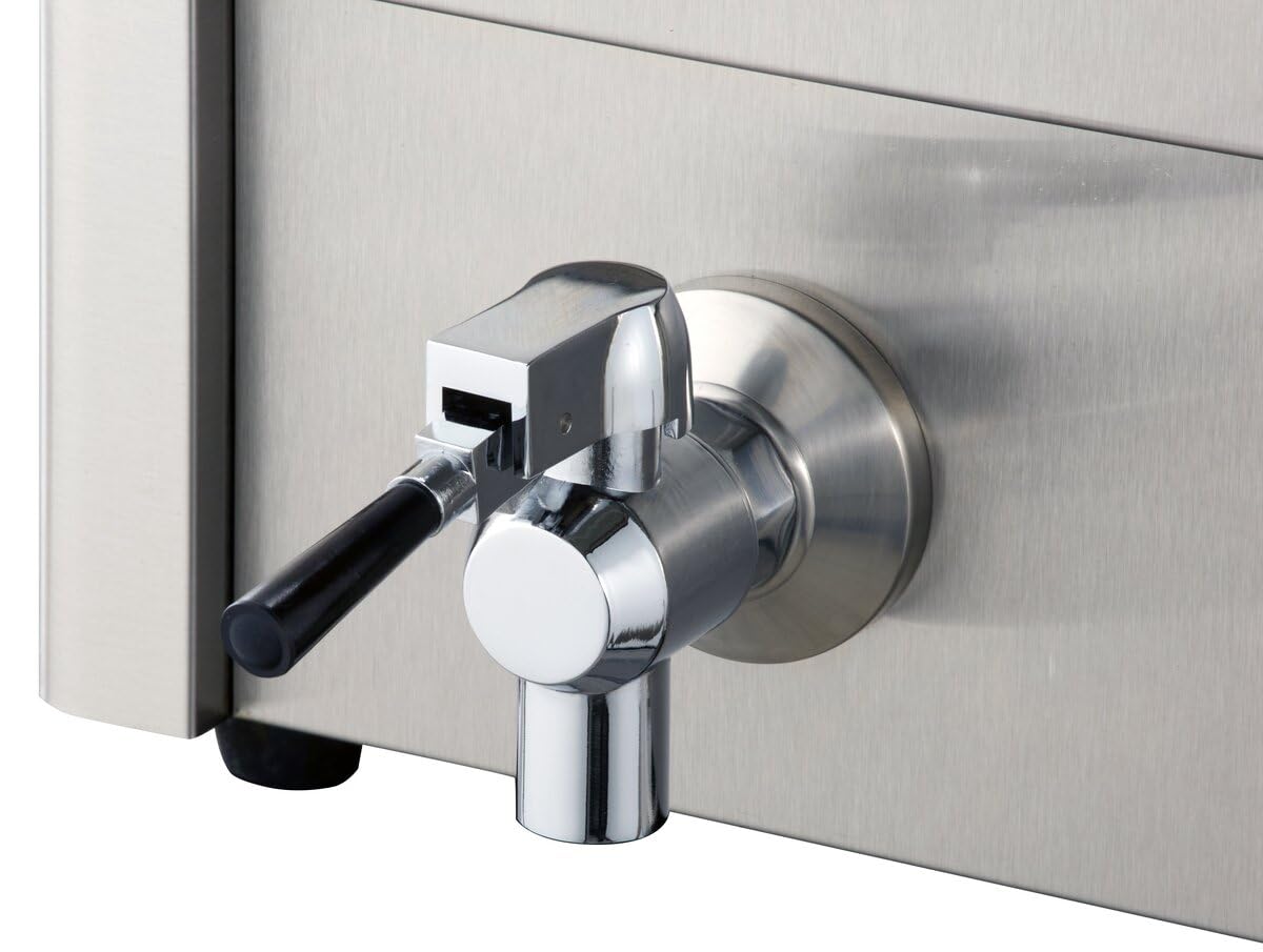 GastroHero Friggitrice elettrica da 10 l, in acciaio inox con rubinetto di scarico, termostato e protezione contro il surriscaldamento, friggitrice compatta ideale per ristoranti e gastronomia