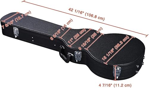 Miniatura 7 de ZeHuoGe Electric Guitar Hard Case Electric Guitar Wooden Hard Shell Lockable Black (Black for Electric LP Guitar)