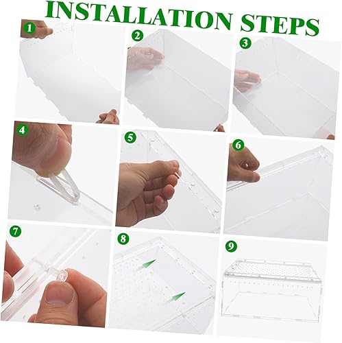 Miniatura 4 de POPETPOP Caja de cría de reptiles con forma de araña saltadora acrílico para reptiles, terrario, jaula de araña, caja transparente de alimentación