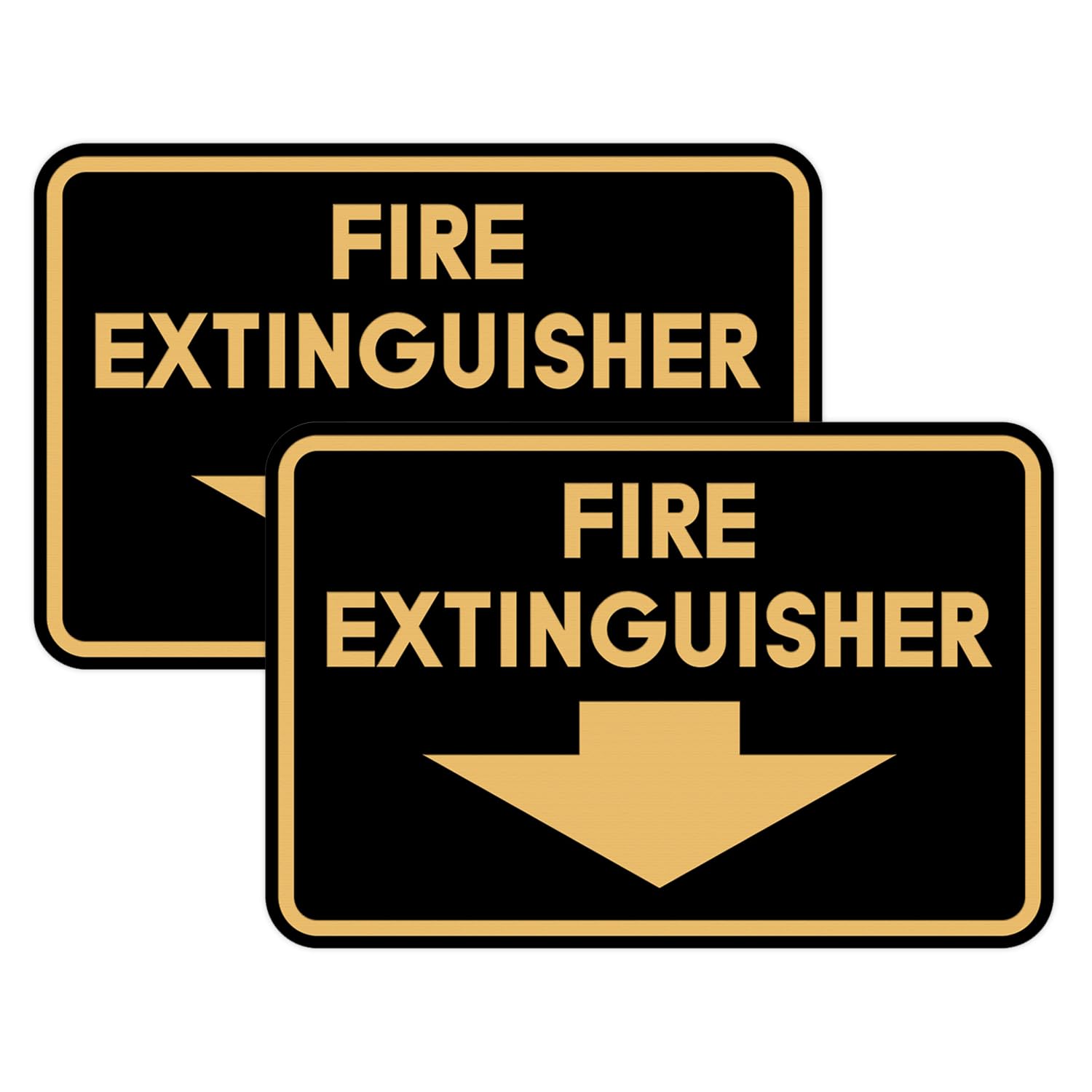 Signs ByLITA Classic Framed Fire Extinguisher (Black Gold) - Medium 2 Pack