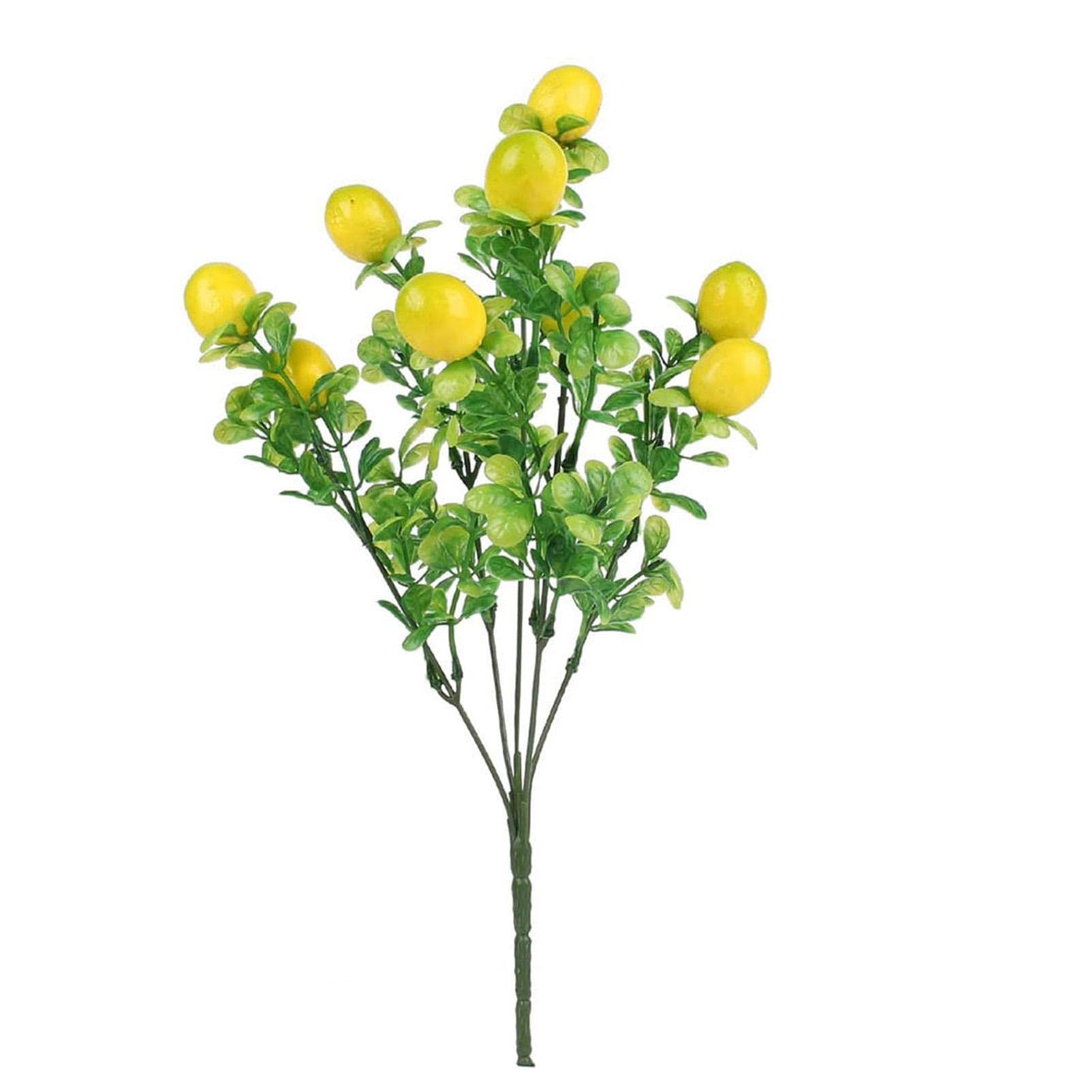 PW TOOLS Artificial Lemon Branches, Yellow Fake Lemon Flower Branch, Fake Lemon Floral Picks, Plant Decor Fake Tree Branches for Table Vase Decor, 36cm