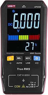 OUNA Multimeter, UT121B Smart Digital Mini Portable Universal Tester, Multiple Meter Voltmeter with Flashlight, 3.3-inch LCD Digital Colored Screen, Backlight