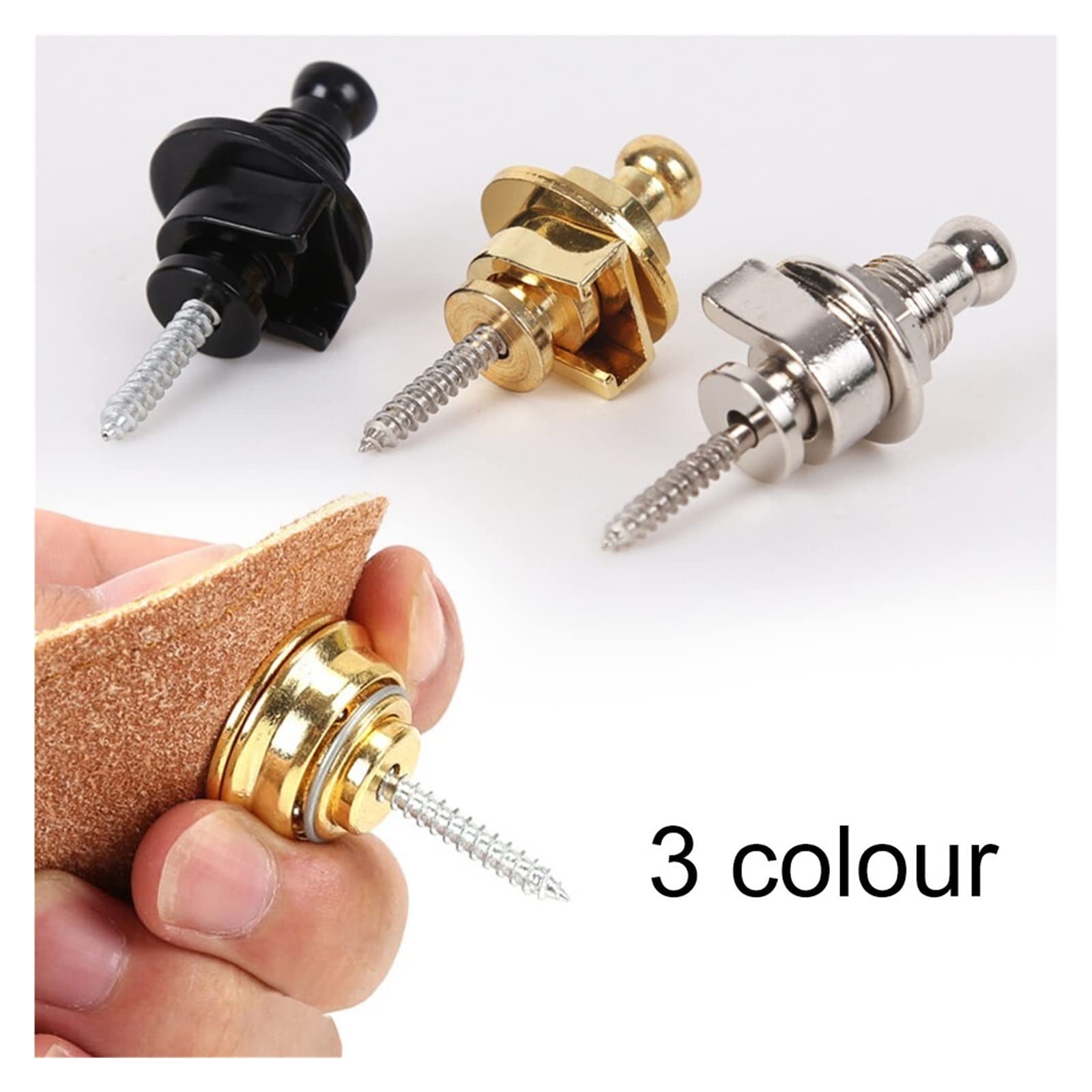 9 Pezzi Serrature Per Cinghia Chitarra - Oro, Argento, Nero, Per Chitarra Acustica, Elettrica E Basso