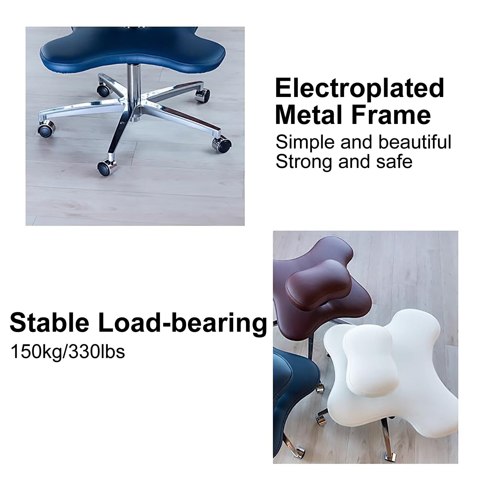 Silla ergonómica de meditación con Patas Cruzadas y Ruedas, Silla de Rodillas con Patas Cruzadas, Silla de Escritorio para el hogar con Ruedas, Altura Ajustable, Talla única