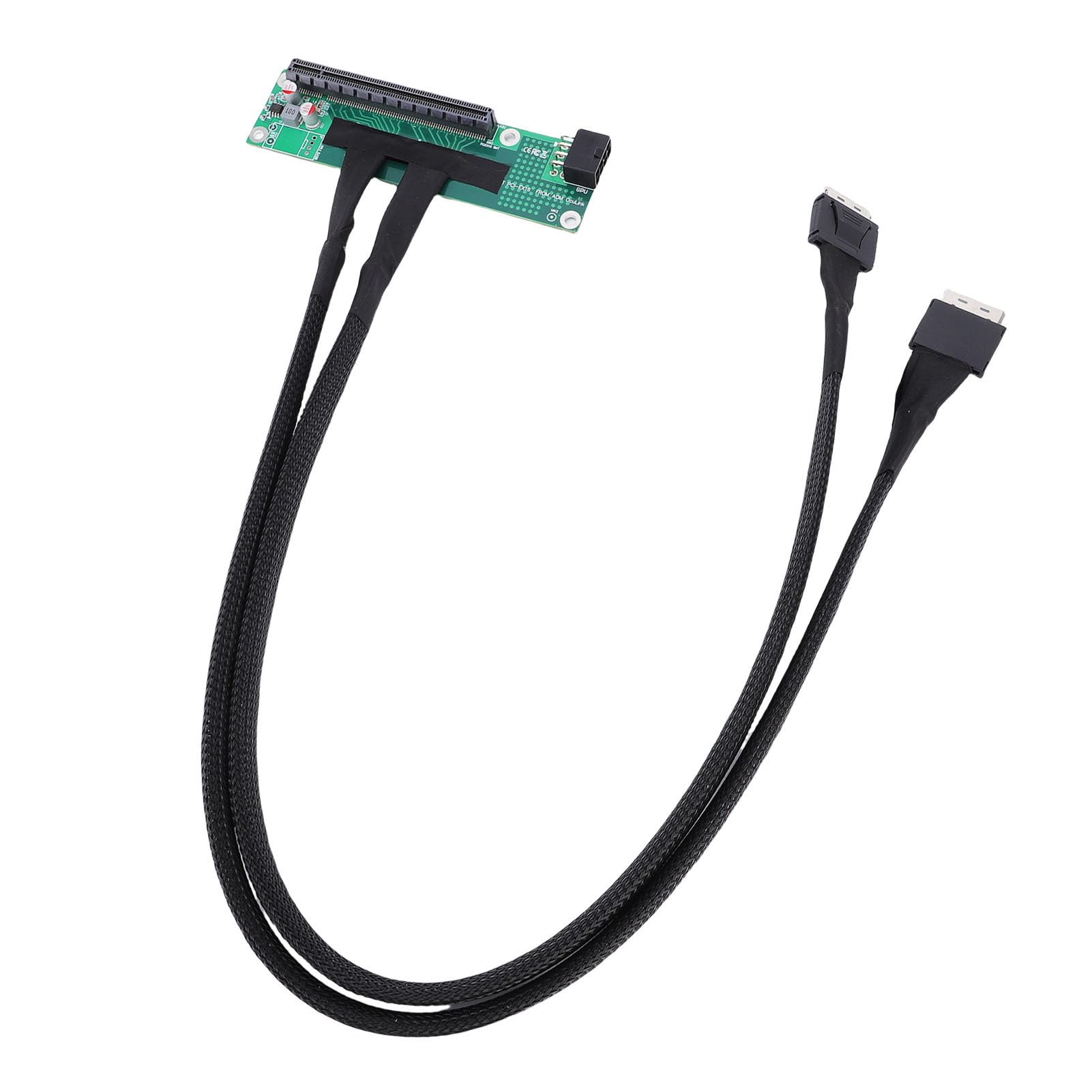 Ejoyous PCIe 4.0 X16 Adapter Rozwidlony Karta Rozszerzająca, PCB ABS Nylon PCIe 4.0 16x do SFF 8611 X2 Kabel 65 Cm Plug and Play Gen4 256 Gb/s do Rozbudowy Płyty Głównej Komputera