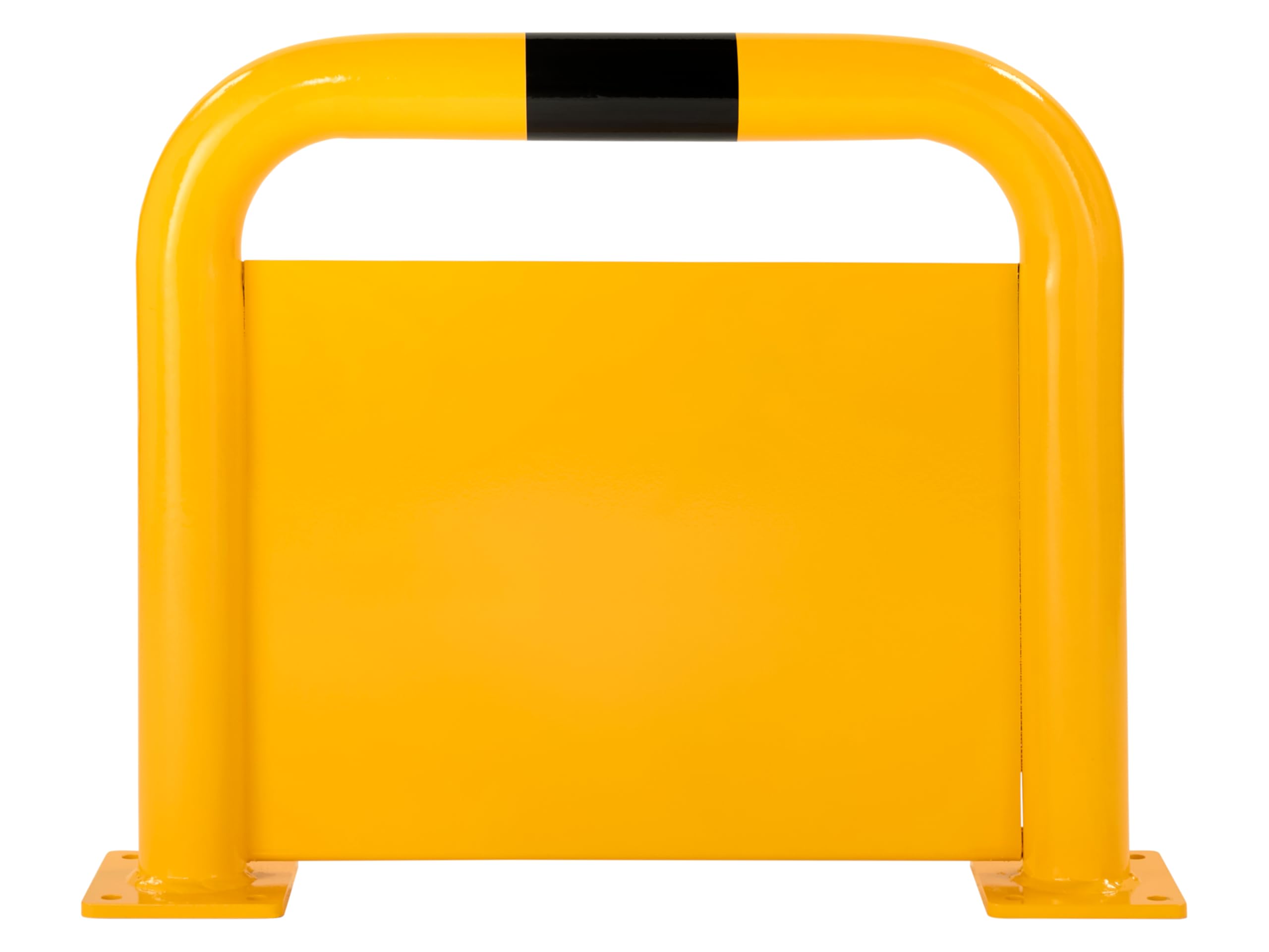 The Workplace Depot Yellow/Black Steel Hoop Barrier Rack Protector – Welded High-Grade Steel With Under-Run Plate, High-Visibility & Industrial Warehouse Safety