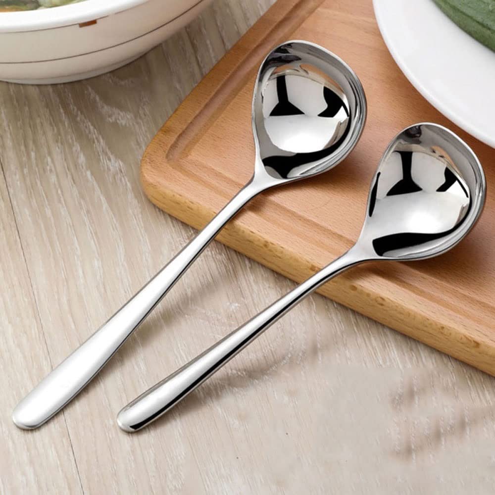 Juego de cucharas a Granel, Cuchara espesante, Creativa, de Mango Largo, para Servir ollas Calientes en hoteles, cucharón para Sopa, Utensilios Esenciales para la Cocina del hogar,