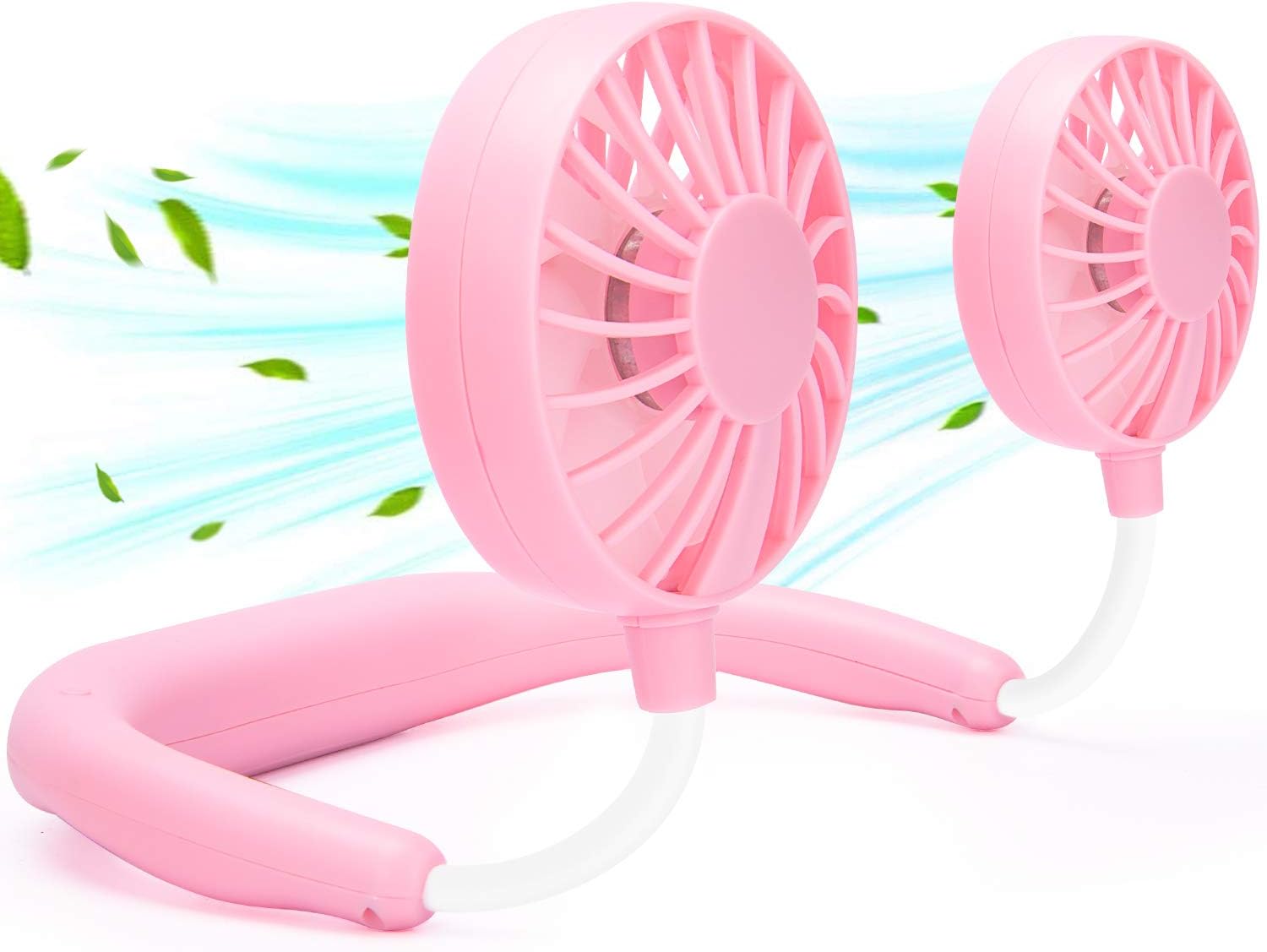 Portable Neck Fan, Hand Free Personal Hanging Neck Sports Fan USB Rechargeable (3 Speed Adjustable) Wearable Cooling Head Fan,360 Degree Free Rotation for Traveling, Sports, Office, Reading : Electronics