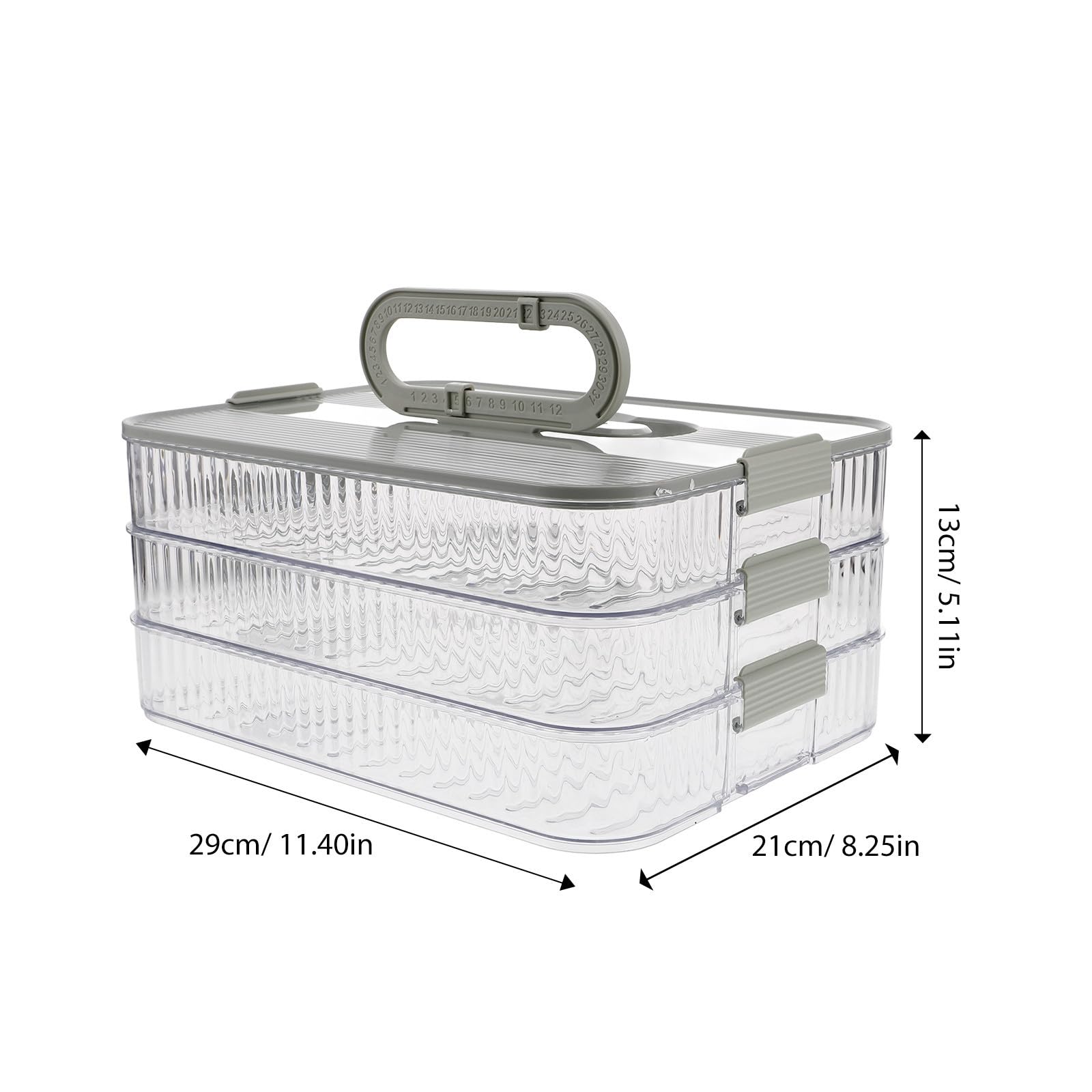 Contenedor de Tres Capas para Carne, Plástico, Desmontable, Refrigerador
