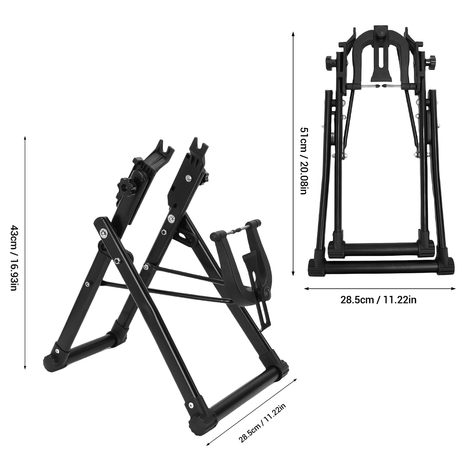 Fahrrad-Laufrad-Zentrierständer, Faltbarer Wartungshalter aus Kohlenstoffstahl für 16- Bis 29-Zoll-Räder, Ideal für Reparaturen an Mountainbikes und Rennrädern