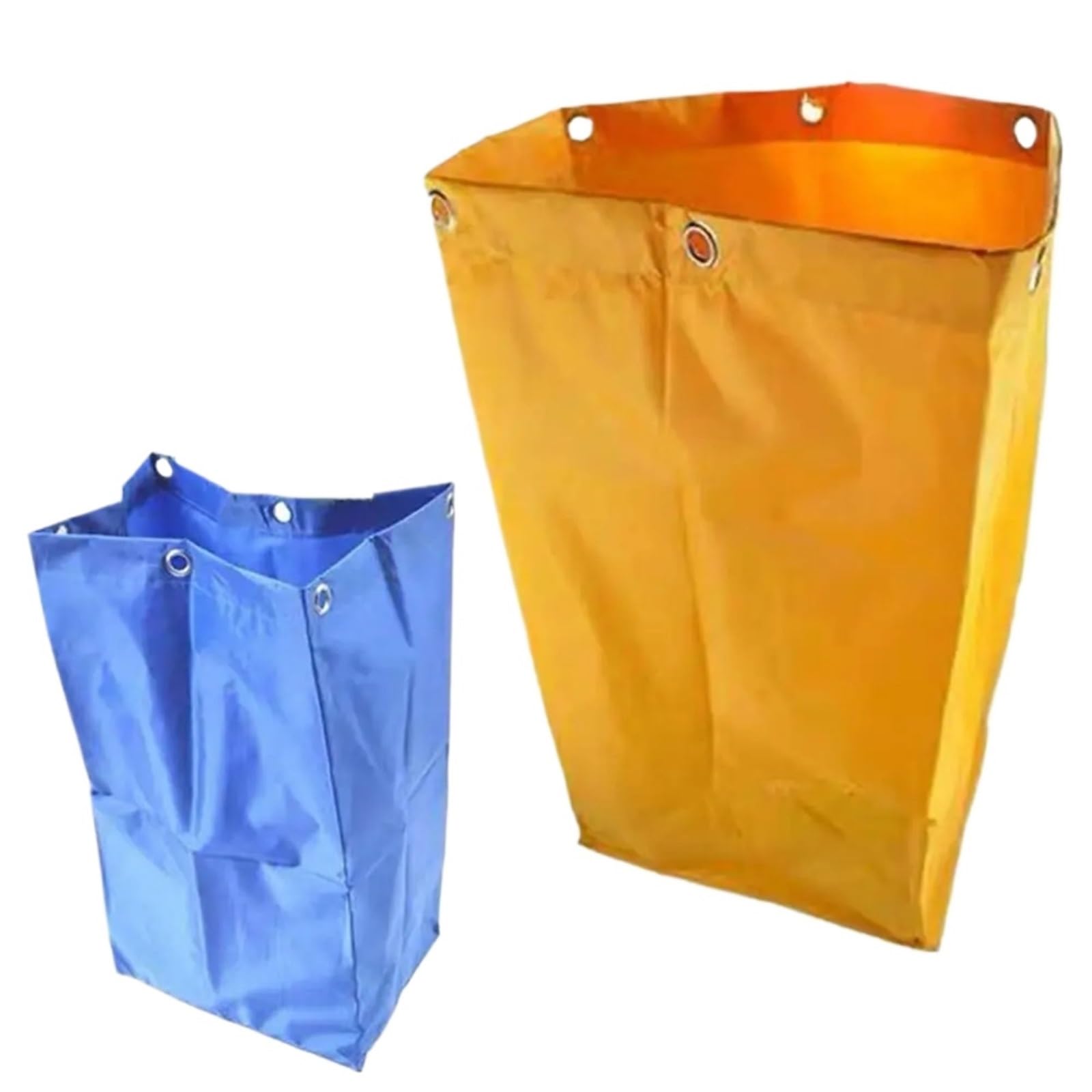 2pcs Canvas Cleaning Cart Bag - Thick, Waterproof Replacement for Hotel Laundry and Housekeeping(Yellow)