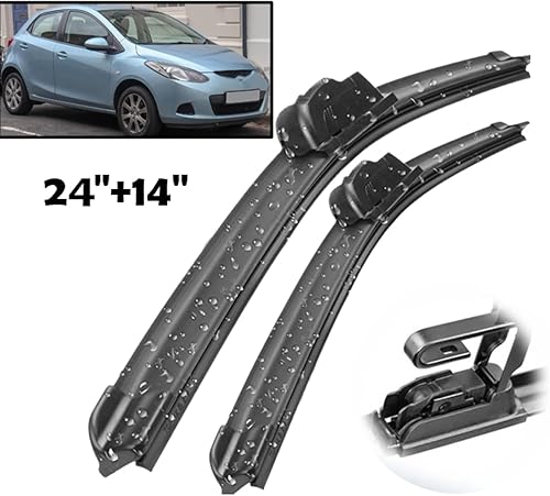 Miniatura 3 de Wiper LHD Front Wiper Blades For Mazda2 Mazda 2  Demio 2007-2014 Windshield Windscreen Window Rain Brushes 24"+14"(Russian Federation)