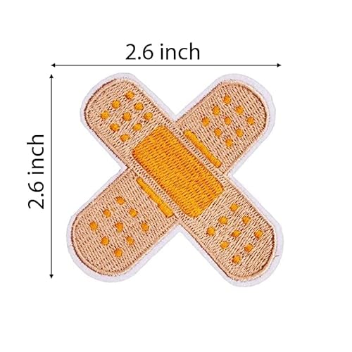 U-Sky Sew Or Iron On Patches, 3Pcs Cute Band Aid Iron Patches For Clothing, Yellow Color Embroidery Patches For Jackets, Funny Design Patches For Jeans, Patches For Backpacks, Size: 2.6X2.6 Inch #TOP1