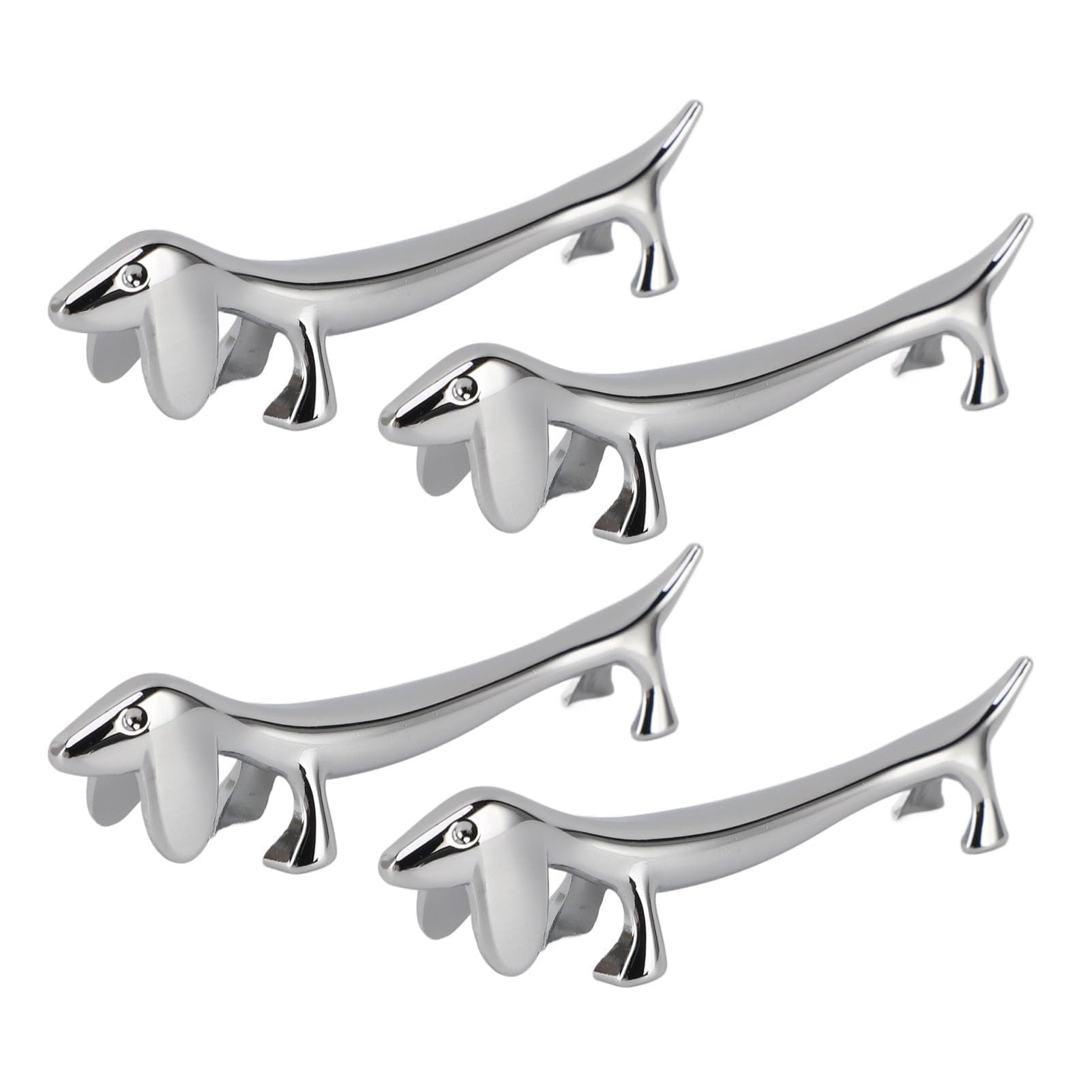 Poggiaposate in Argento da 4 Pezzi, Porta Bacchette a Forma di Animale, Supporto Versatile per Tavolo da Pranzo, Forchetta, Cucchiaio (Pssopp9tu7y6gxw4-12)