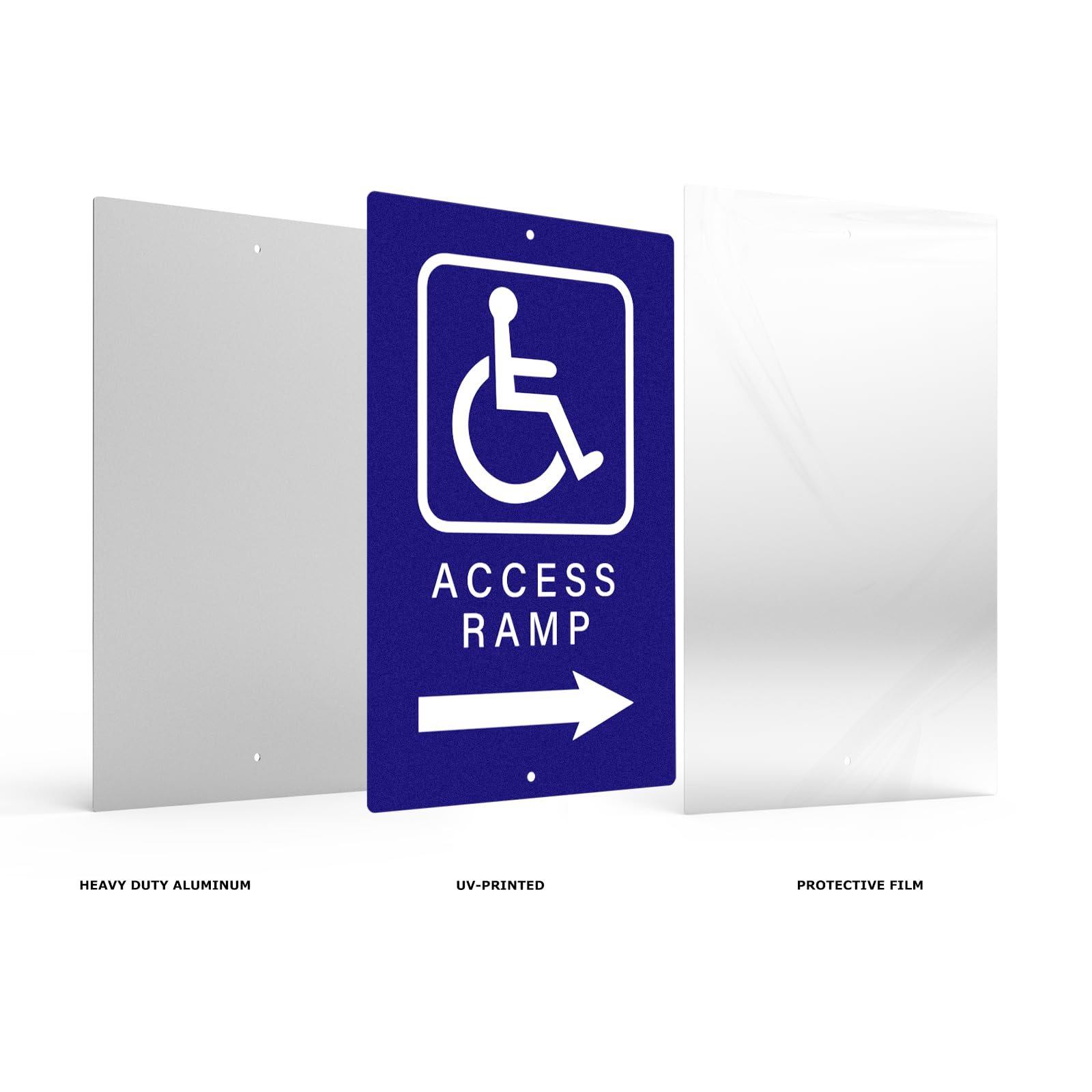 Snapklik.com : Handicap Access Ramp Sign 8 12 Inch Aluminum Waterproof ...