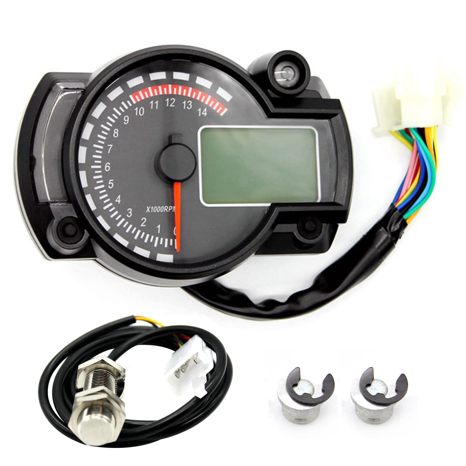 F FABOBJECTS® Motorcycle Electronic LCD Tachometer Universal Digital Meter Motorcycle Speedometer（with speed sensor）-picture-26