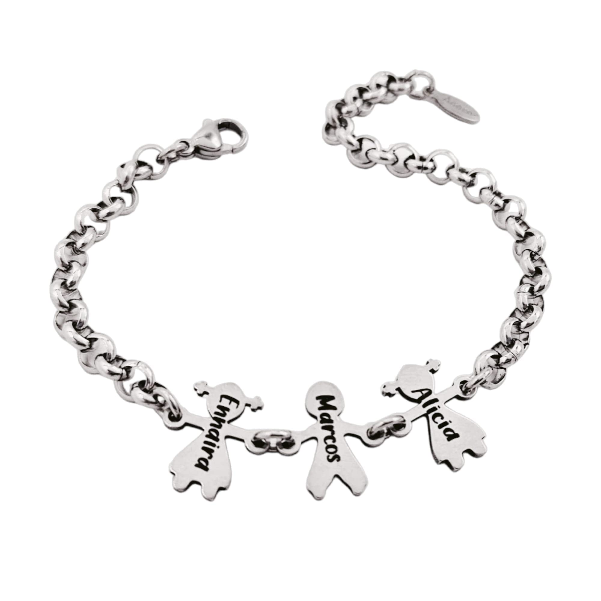 Pulsera niños personalizada para mamá, abuela, regalo original, ajustable, en acero inoxidable. Día de la madre.
