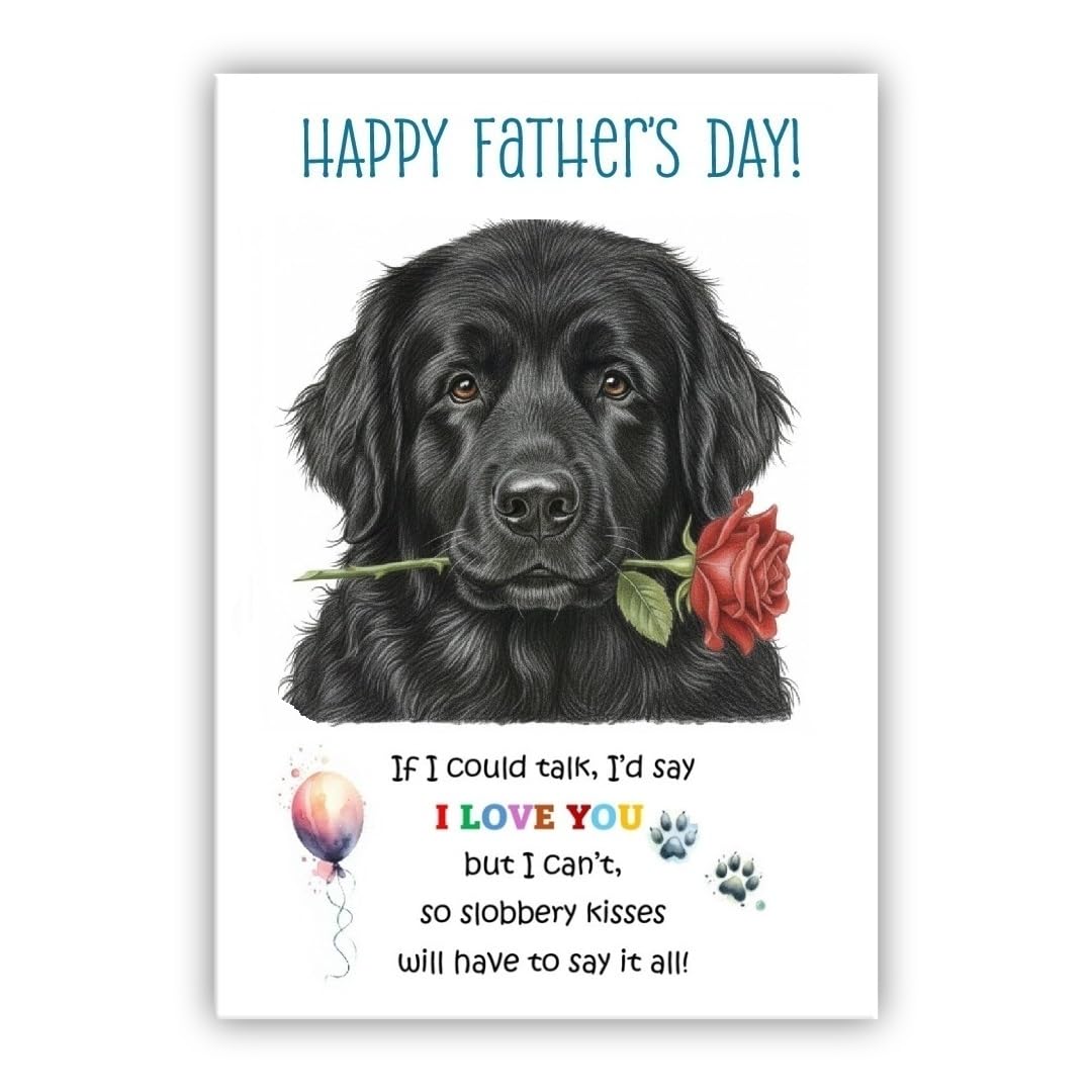 Father’s Day Card From the Dog. Cute Fathers Day Pet Card. Many Breeds Available. (• Newfoundland) — image 1