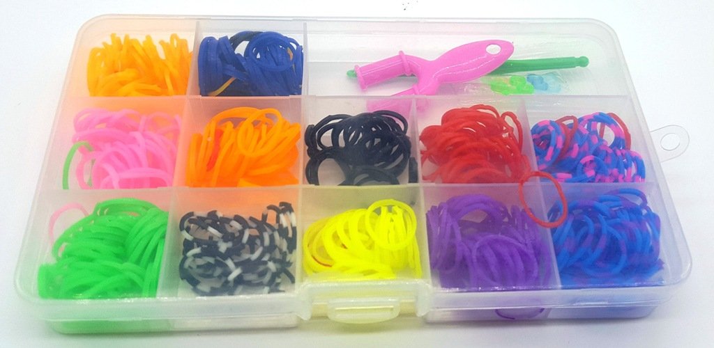 CraftDevRainbow Color DIY Loom Band Kit (Rectangle Shape)