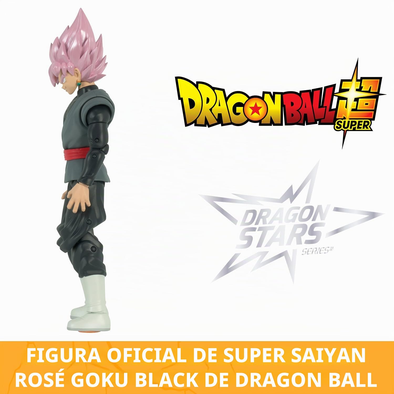 BANDAI Dragon Ball, Figura Deluxe Goku Black Rose, Super Saiyan Rosado Goku Black, 17 cm