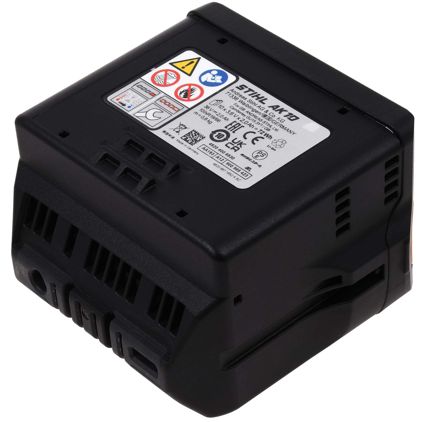 Stihl Batteria AK 10 per modelli del sistema di batteria COMPACT ad esempio HSA 56, FSA 56 Li-Ion con LED, 36 V, agli ioni di litio