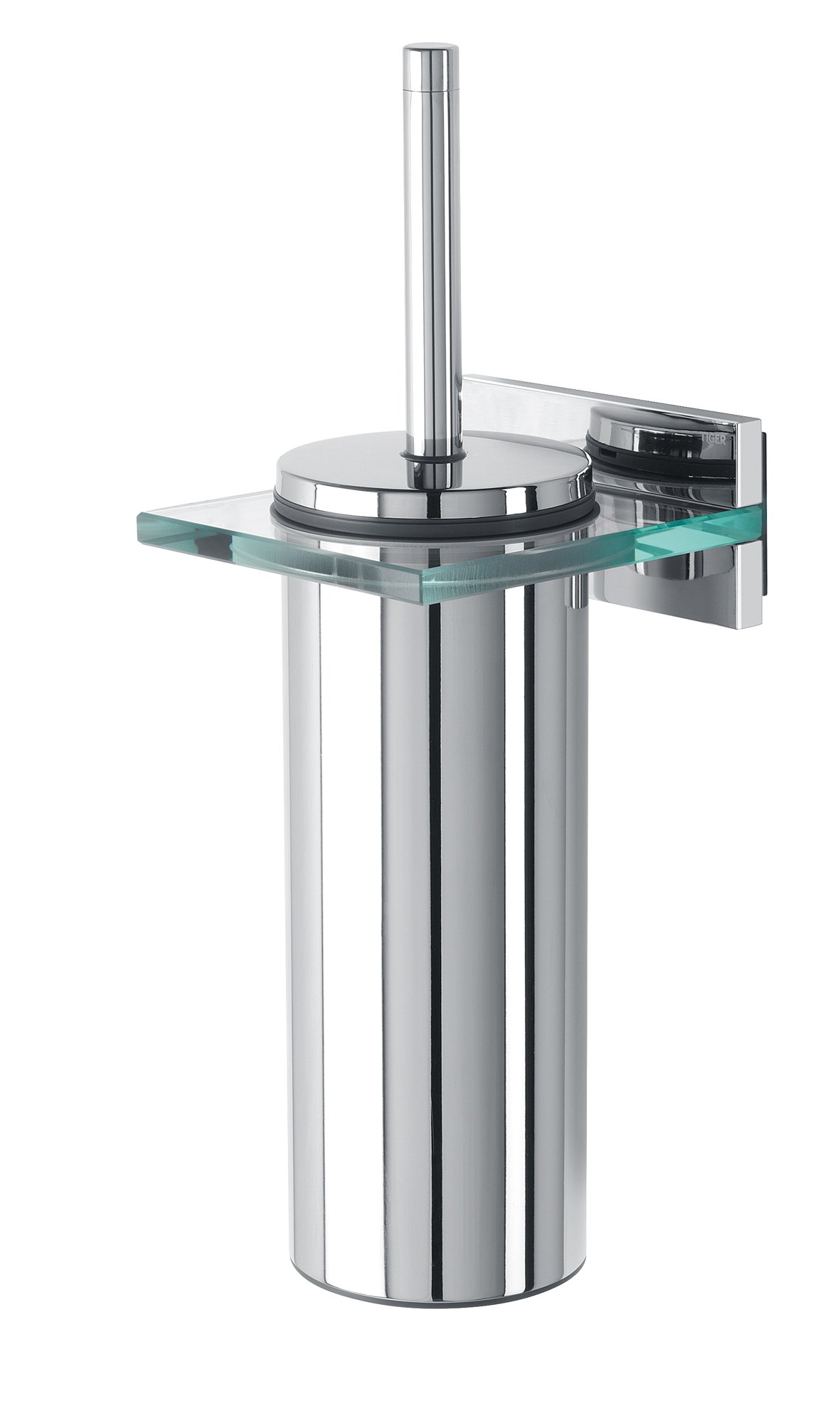 Tiger Chrome Safira Toilet Brush And Holder, Stainless Steel, 12 X 35.5 X 13.8 Cm
