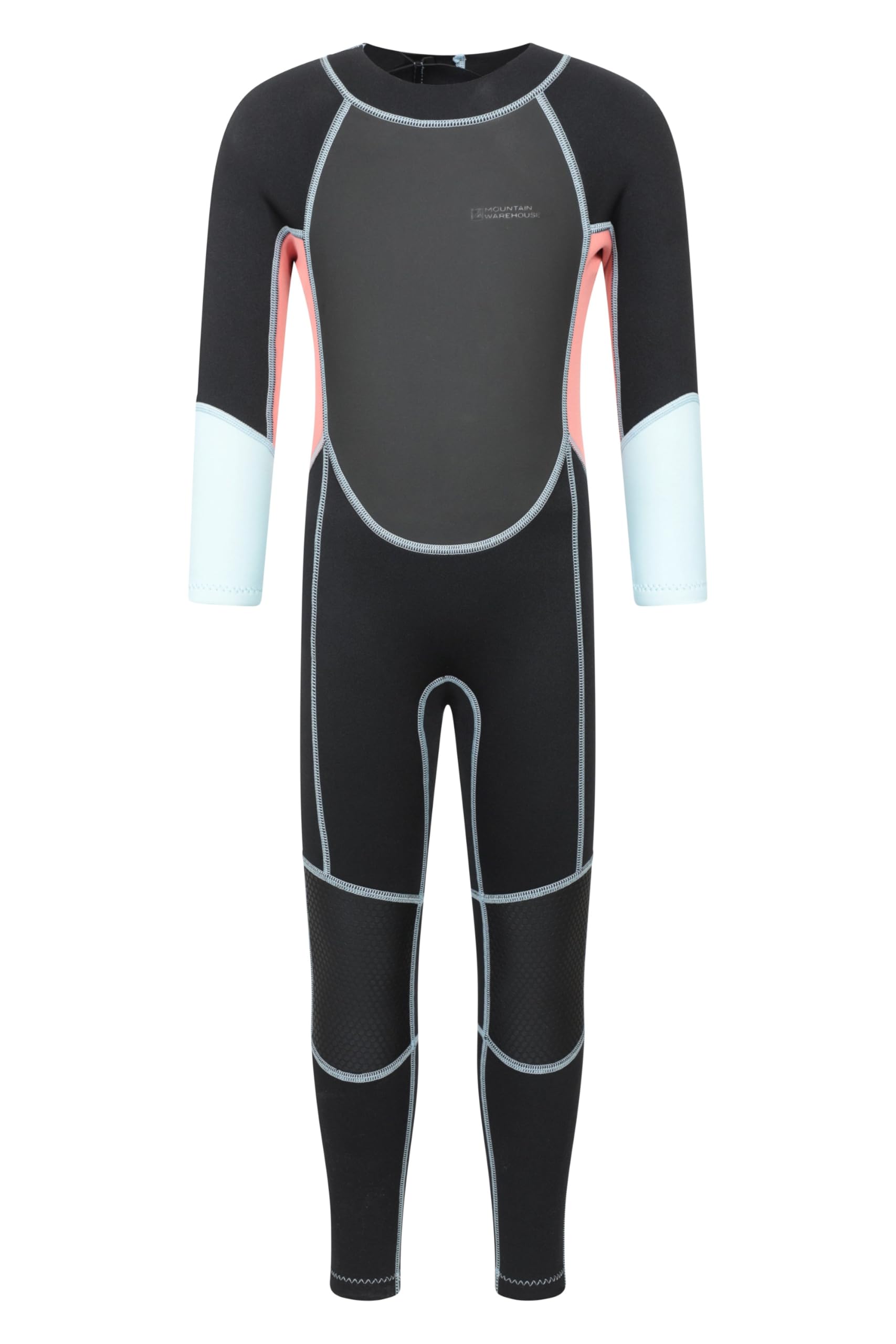 Mountain Warehouse Kids Full Wetsuit - 2mm Thickness, UPF50+, Neoprene Children's Wetsuit, Flat Seams, Easy Glide Zip Swimming Wetsuit - Spring Summer Pale Pink Kids Size 3-4 Years