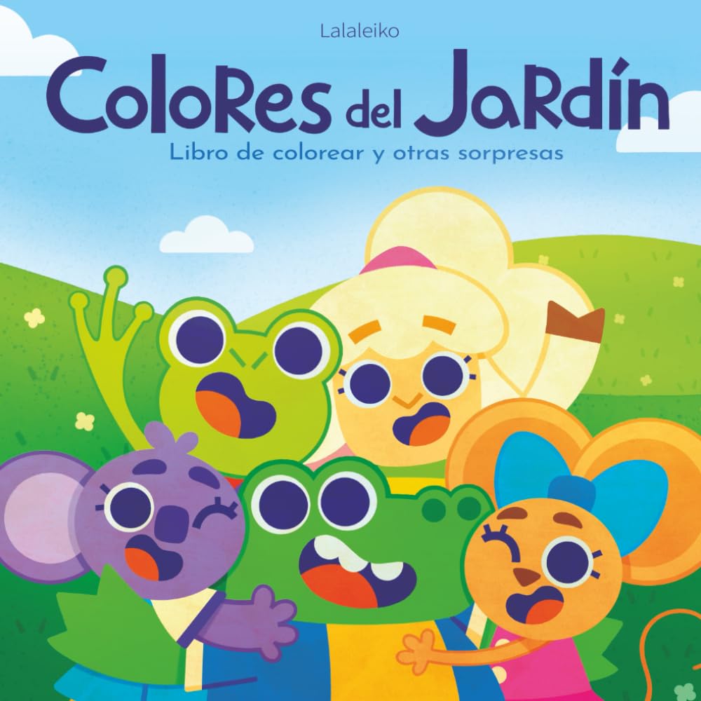 Colores del jardín: Libro de colorear y otras sorpresas, con recortables, laberinto, sopa de letras y animales adorables para niños y adultos