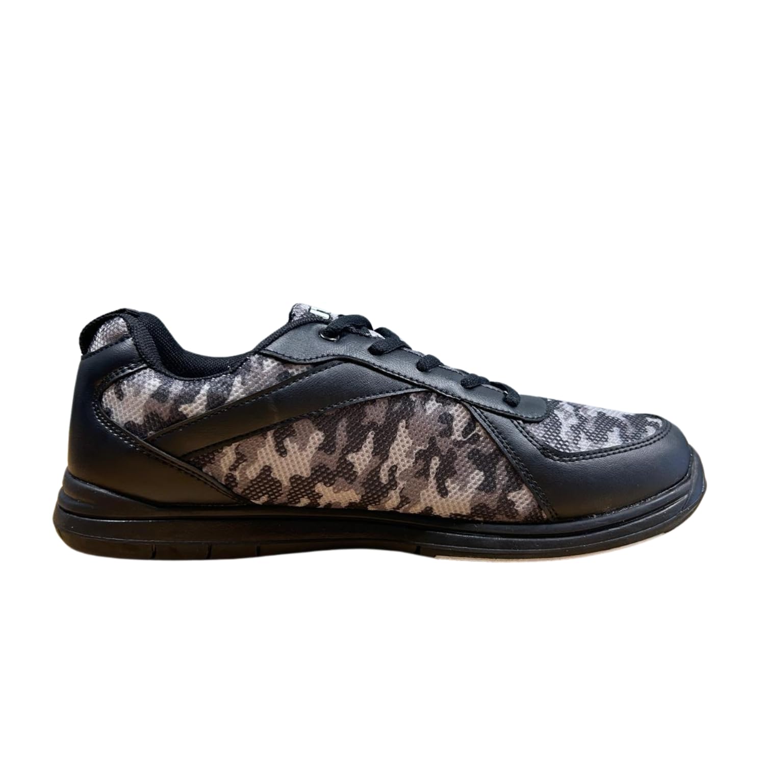 ELITE Pinnacle Bowlingschuhe für Herren – leicht, universelle Gleitsohlen, bequem und leistungssteigernd, Grau, Camo, 48 EU