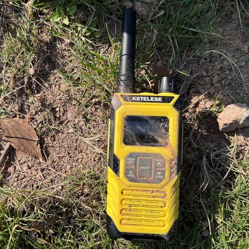 Image of KETELESE T4 Two Way Radio with Earpiece and Mic, FRS 22 Channel Walkie Talkie Long Range, IP67 Waterproof Walkie Talkies, Weather Alert, PTT Group, VOX, Yellow, 6Pack
