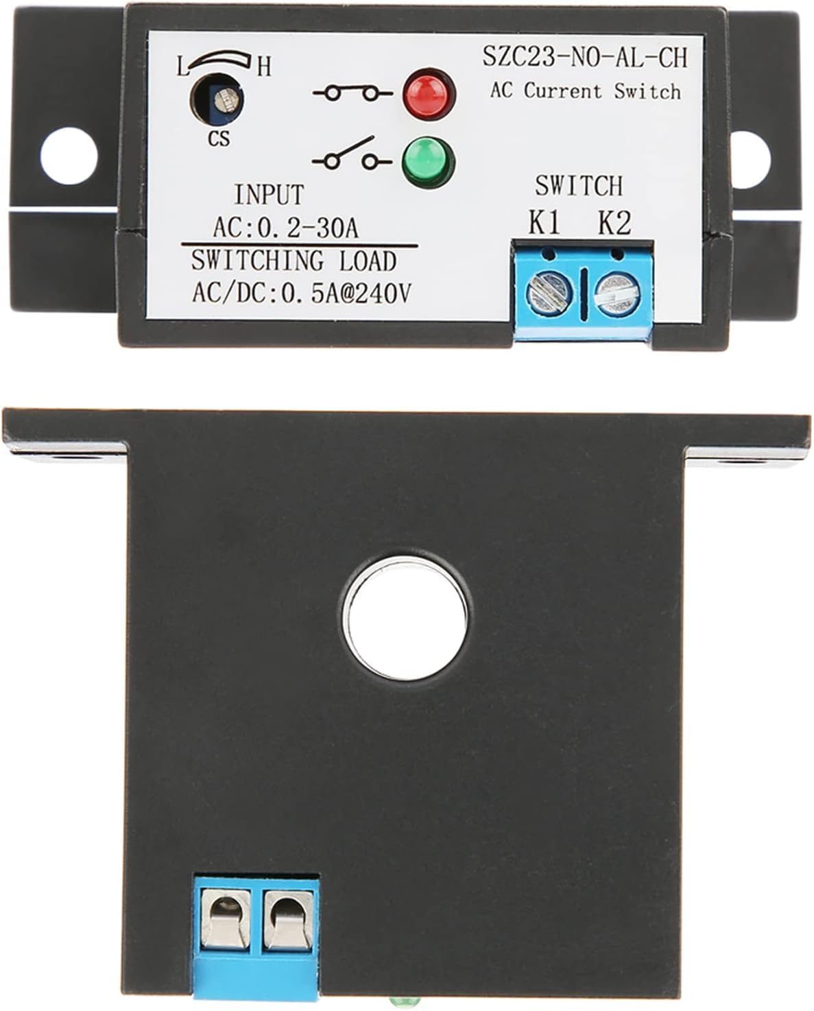 Rele 220v, Current sensor switch, Interruptor sensor movimiento 220v, 0.2-30A SZC23-NO-AL-CH Sensor de corriente, Relé para detección de corriente, para equipos industriales automatizados