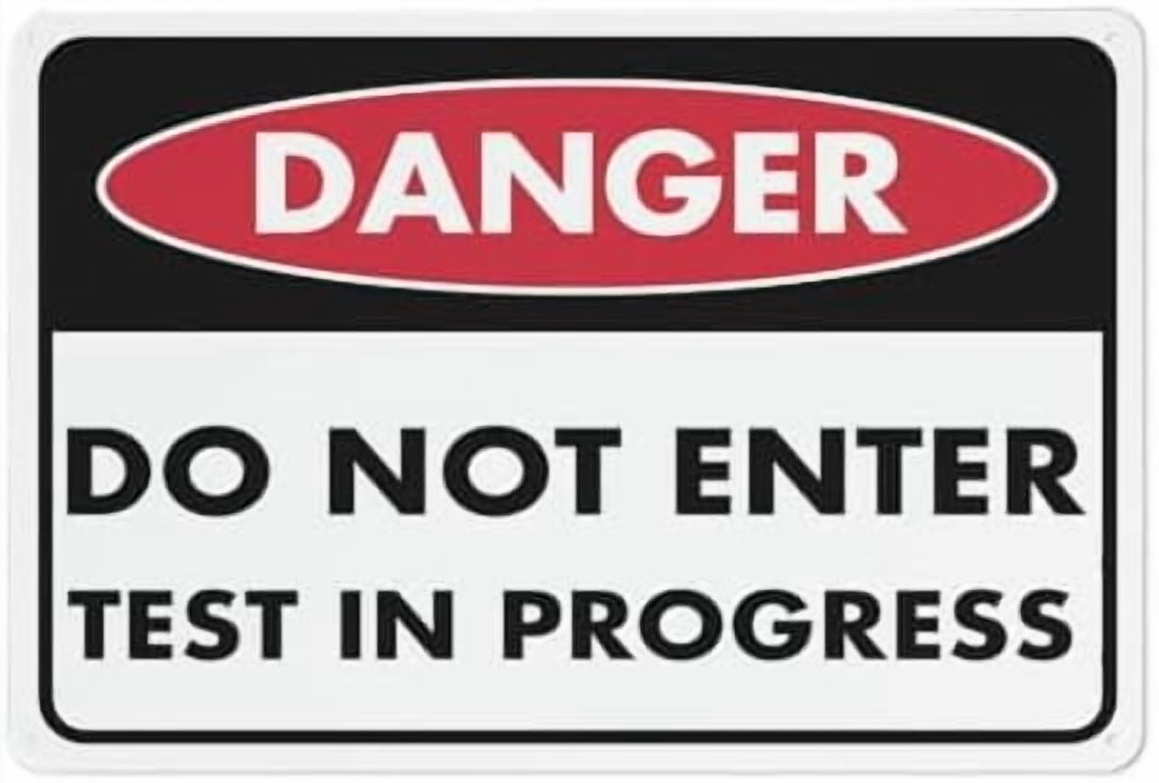 (2-Pack) Metal Tin Sign Danger Do Not Enter Test In Progress Sign 12 X 8 Inch Rustproof Multicolor