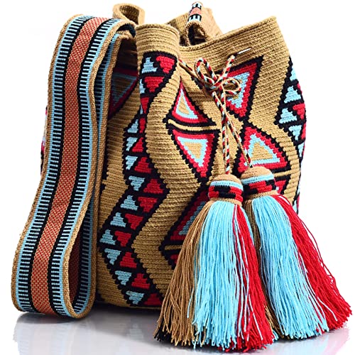 Image of WYOU Designer Mystica 1111 Collection Hand-Crochet Cute Beach Bag - Boho Crossbody Bags for Women, Premium Hippie purse -1T