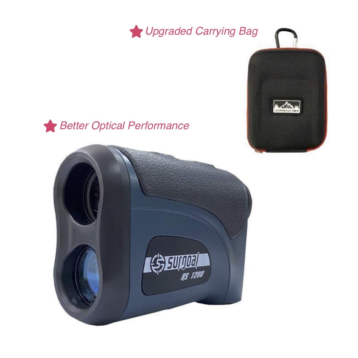 Surgoal HD Gofl/Hunting Rangefinder, Slope Function, Flag-Lock, Pin-Sensor, Waterproof, 6X Magnification Clear View, 1200Yards Easy-to-Use Laser Range Finder