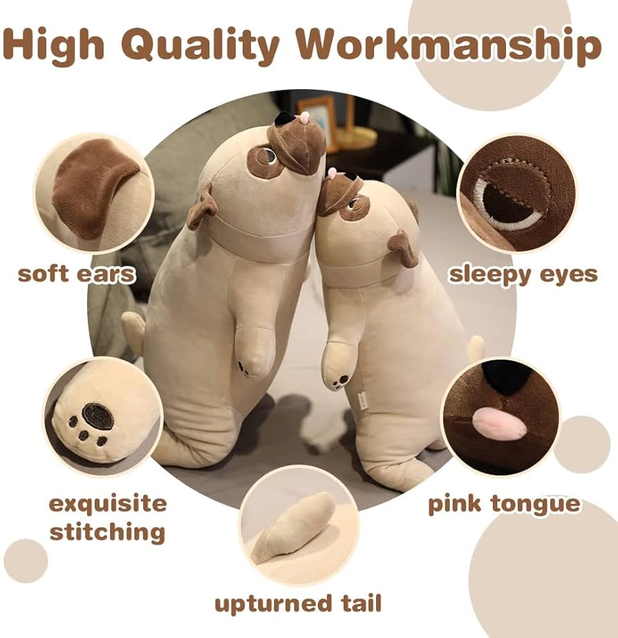 パグ　ぬいぐるみ♡ Amazon.co.jp: Seyomi 23.6インチ ソフトブルドッグ ぬいぐるみ 動物枕
