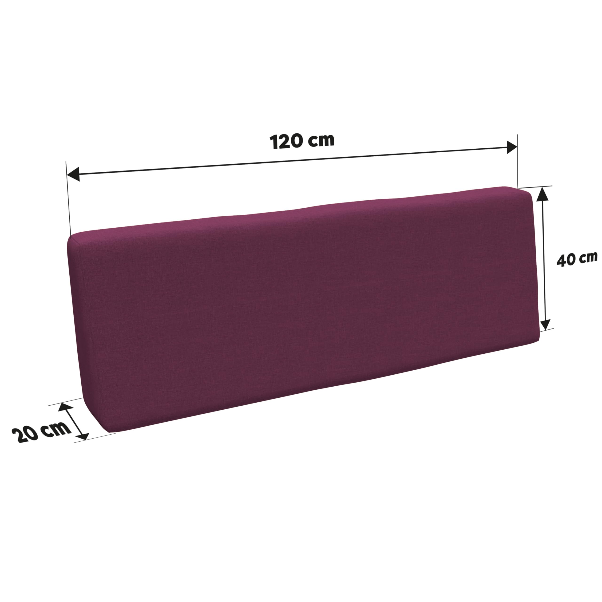 POKAR Euro Pallet Seating Set of 2: 1x seat cushion 120x80cm + 1x back cushion 120x40cm, cold foam, removable covers, Home Garden Furniture DIY, indoor outdoor pillow, without pallets, Beige — view 232