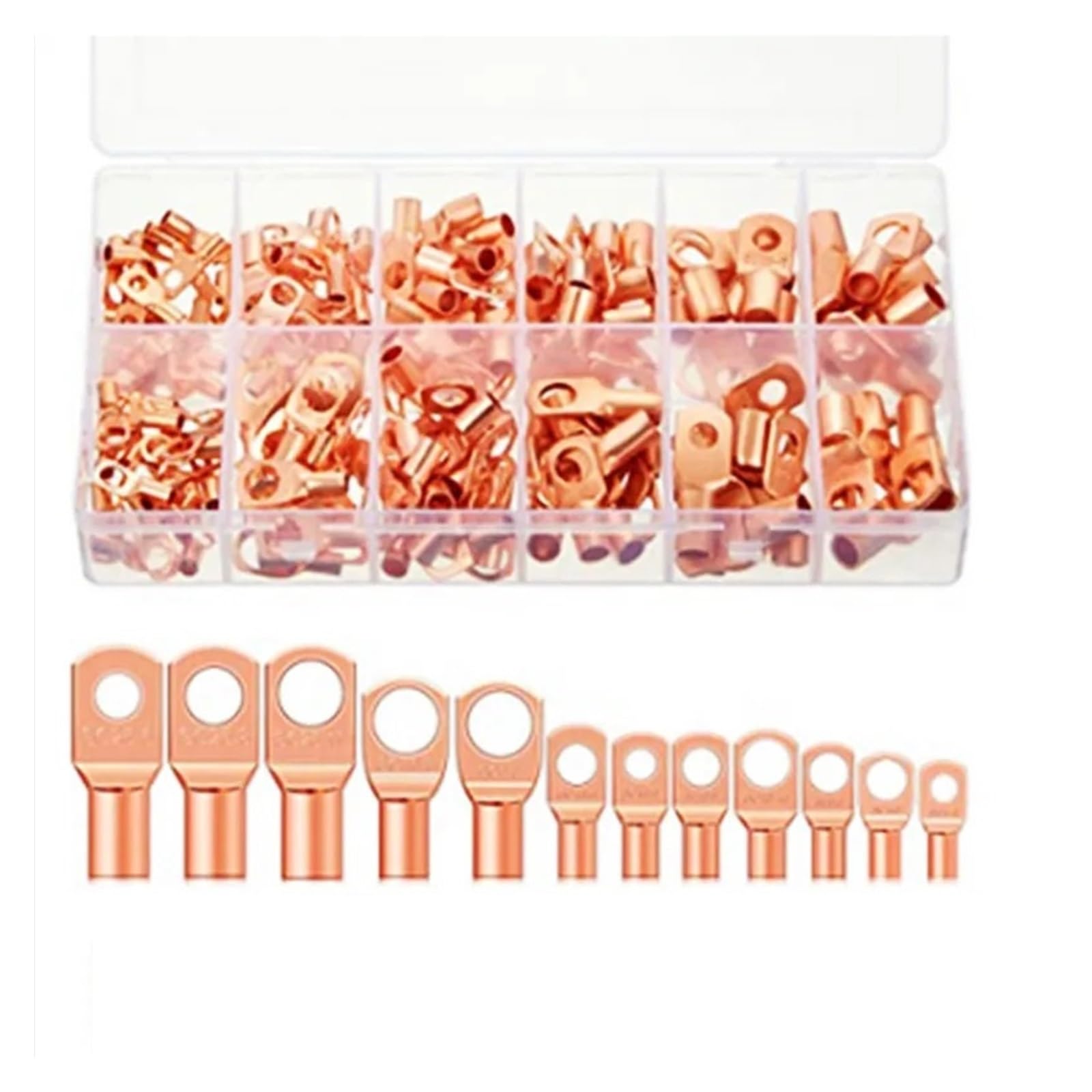 Kit Surtido de 170 terminales de crimpado for Cable de batería con Anillo de Cobre SC4-25, Conectores Soldados