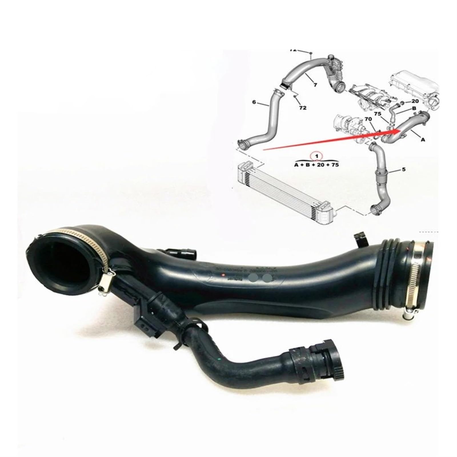 D'Admission D'air Tuyau Pour Peugeot 208 Pour Peugeot 308 1440S4 Tuyau D'admission D'air De Turbocompresseur Durite Admission(Good