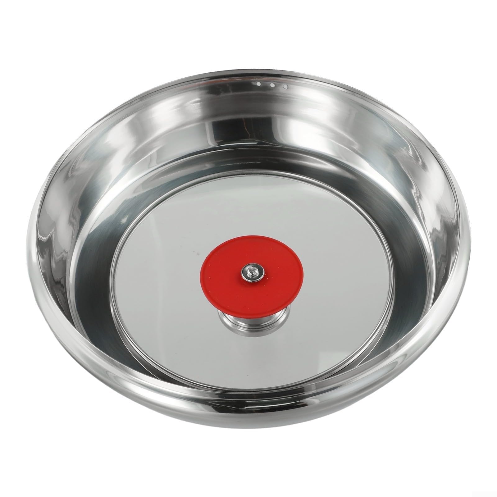 Coperchio in acciaio inossidabile 304 con finestra visiva in vetro temperato, manico in silicone resistente al calore, prese d'aria anti-fuoriuscita, per pentole e wok da 28 cm e 30 cm