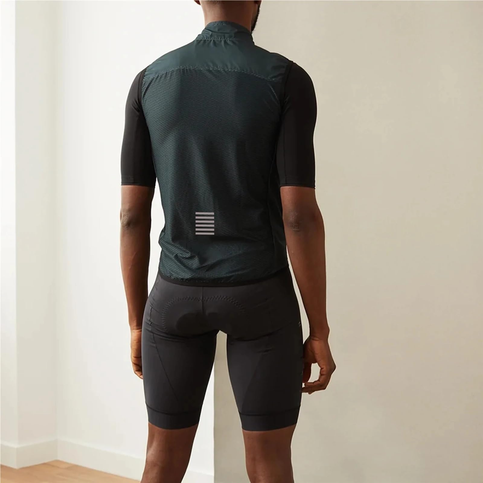 Smanicato Ciclismo Gilet da Ciclismo Estivo Gilet da Ciclismo da Strada Gilet da Equitazione Ultraleggero Antivento for Uomo e Donna(Dark Green,EU-L)