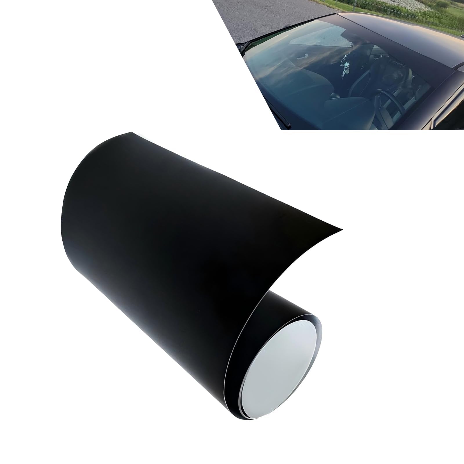 RIMENGDAN Car Windshield Sticker Sunstrip Film for Audi Q2 Q3 Q5 Q7 Q8, Front Windscreen Sunshade Film Sticker Car Sun Visor Strip Window Tint Film,B