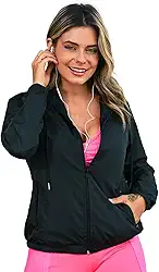 Jaqueta Corta Vento Feminina Lufran com Forro Resistente à Água, Capuz Ajustável e Bolsos Estilo Moderno Esporte Viagem Dia a Dia Todas Estações