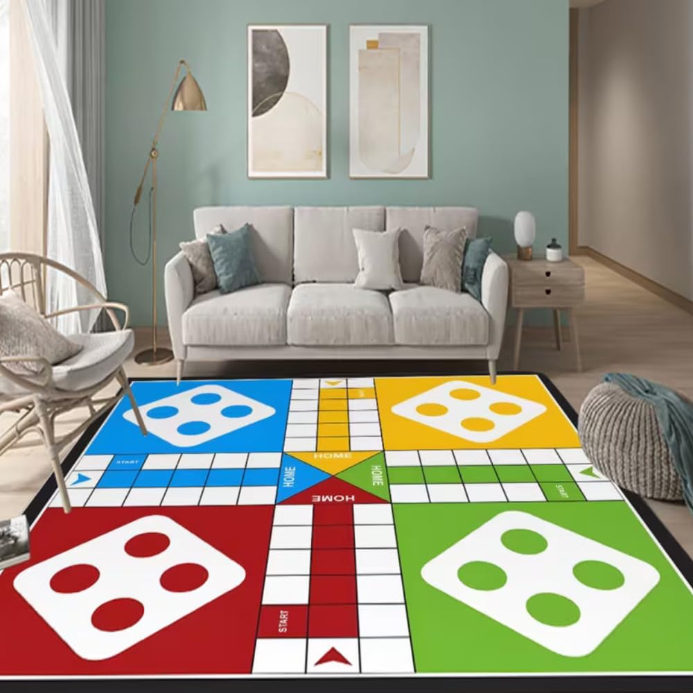 Aura Living Ludo Cushion Play Mat Rug – Soft Padded Carpet with Non-Slip Backing, 160 x 200 cm-image-8