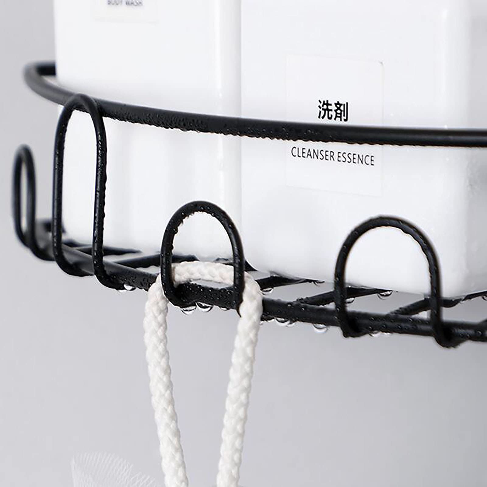 exquisitos estantes de baño Estante de Ducha baño Esquina Organizador de Ducha Estante de Almacenamiento sin perforación Estante doméstico para baño y Cocina/Negro
